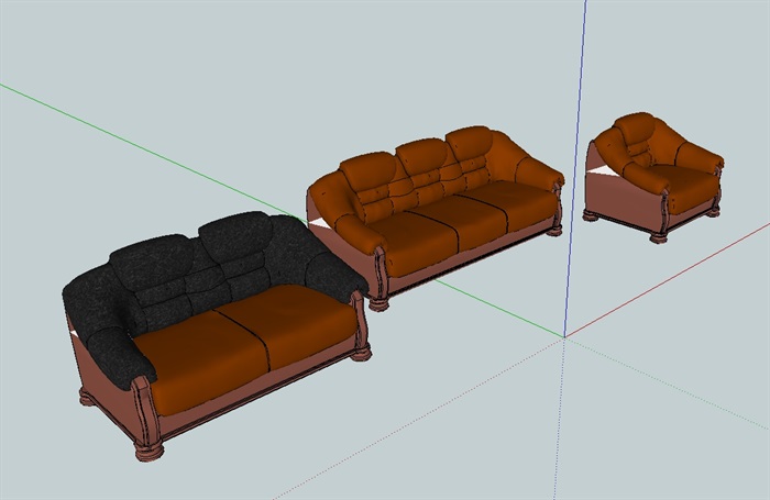 三组室内沙发设计su模型[原创]