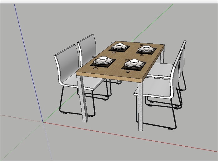 某室内详细餐桌椅经典设计su模型[原创]