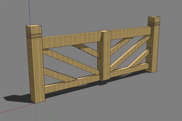 现代风格木制栏杆设计su模型[原创]
