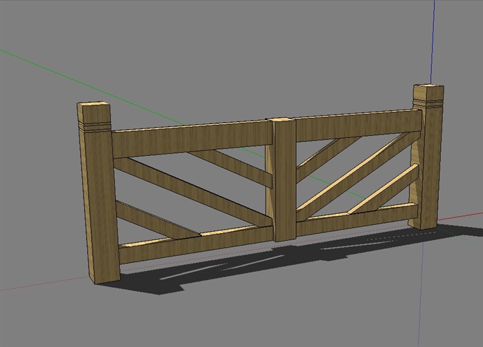 现代风格木制栏杆设计su模型[原创]