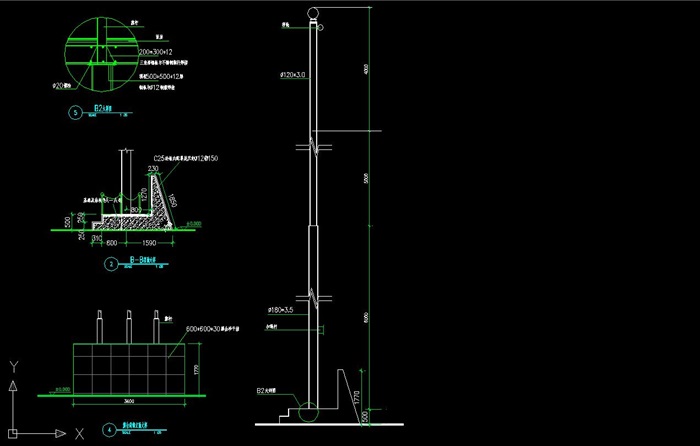 旗台详细设计cad大样图[原创]