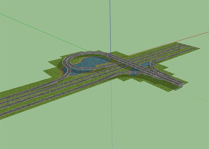 现代详细高速公路立交桥设计su模型[原创]