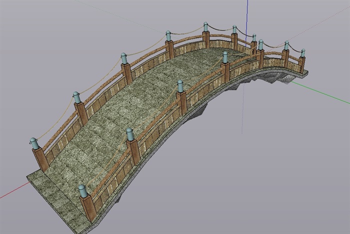 中式详细的完整拱桥设计su模型[原创]