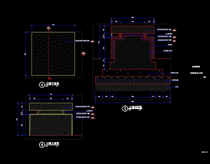 园林景观石灯设计cad施工图[原创]