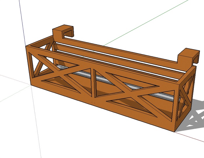 现代风格防腐木花箱设计su模型[原创]