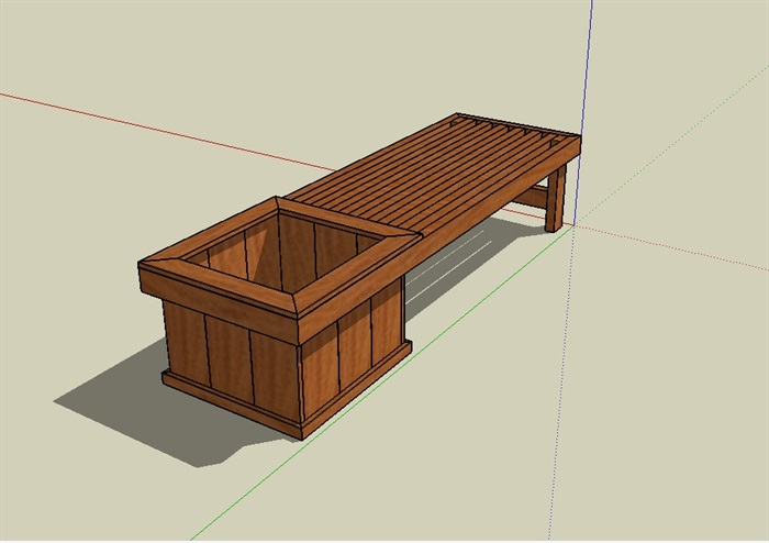 花箱坐凳一体设计su模型原创