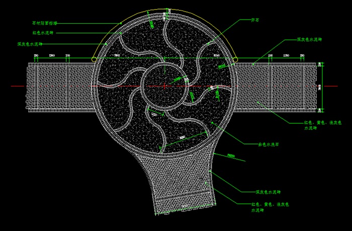 圆形广场局部平面图[原创]