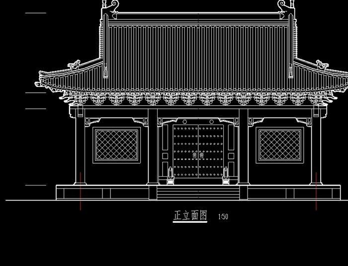 唐风古建寺庙cad方案[原创]