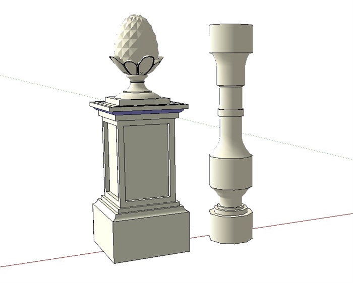 某欧式柱子,松子柱子设计su模型(1)