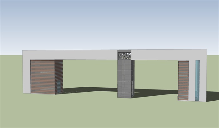 现代小区大门简单设计su模型