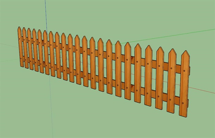 木质栅栏围栏su模型,模型为现代风格,模型有材质贴图,可直接下载用于