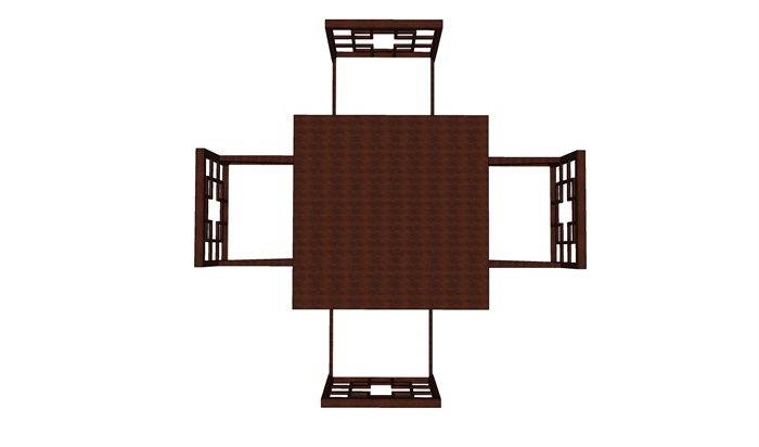 中式室内餐桌椅详细设计su模型