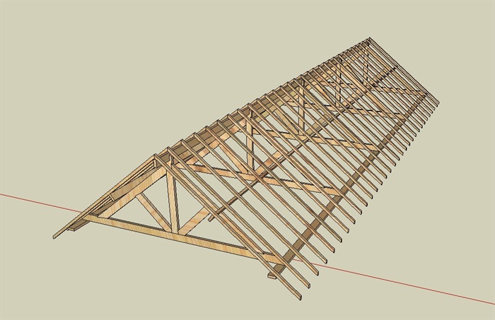 防腐木屋顶结构模型[原创]