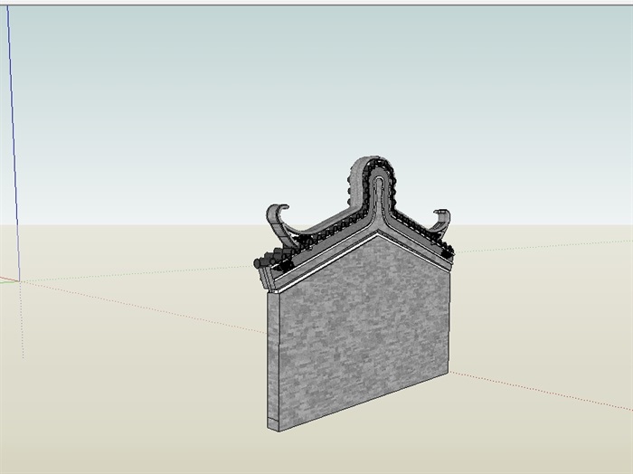 砖砌马头墙设计su模型[原创]