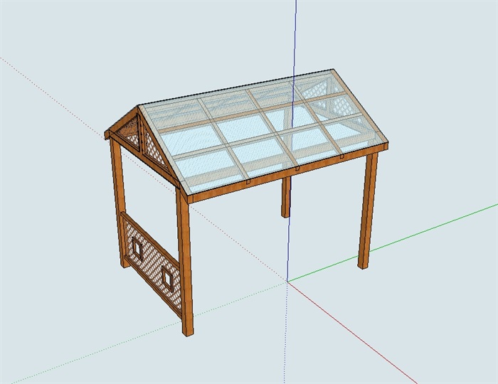 精品玻璃凉亭设计su模型[原创]