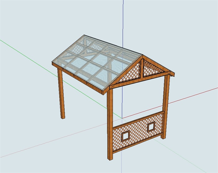 精品玻璃凉亭设计su模型[原创]
