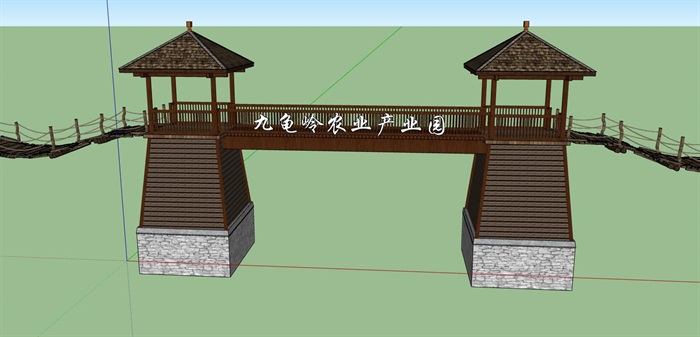 农业生态园大门门楼设计su模型[原创]