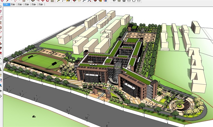 10个风格各异教学办公楼建筑设计方案su模型 (26)(6)