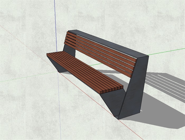 园林景观户外长条座椅设计su模型原创