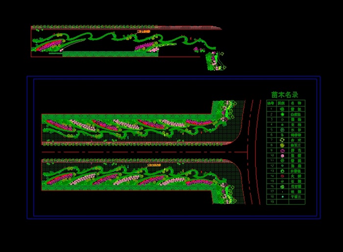 某简单的道路绿化素材设计cad方案[原创]