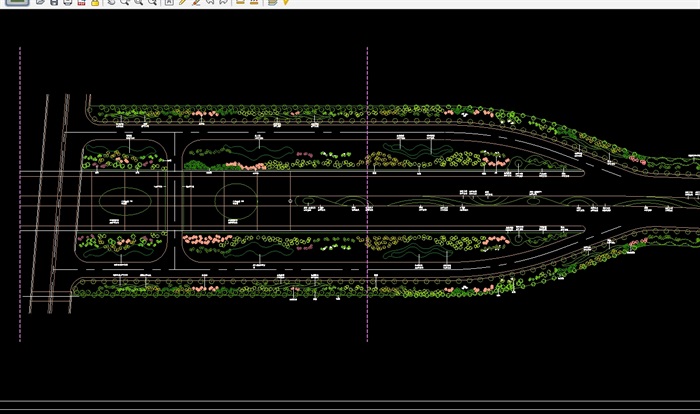 某详细的道路绿化设计cad平面图[原创]