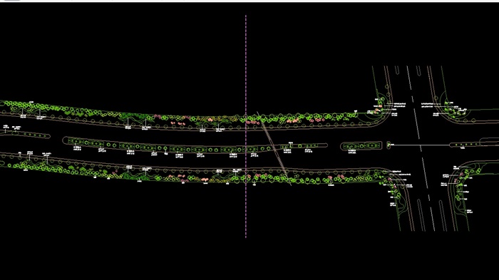 某详细的道路绿化设计cad平面图[原创]