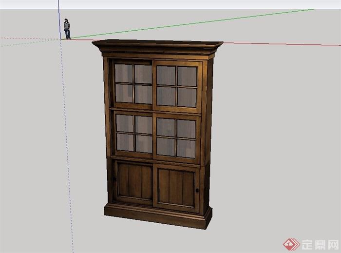 中式完整的木质柜子su模型[原创]