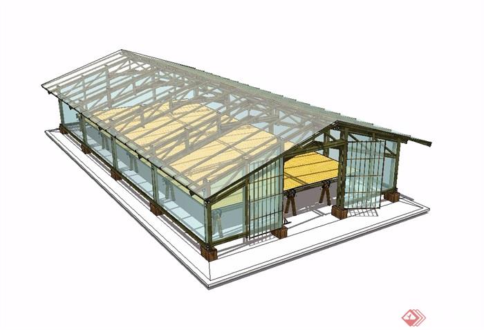 竹棚温室建筑设计模型[原创]