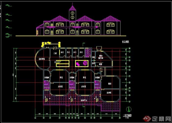 欧式多层幼儿园设计cad图纸原创