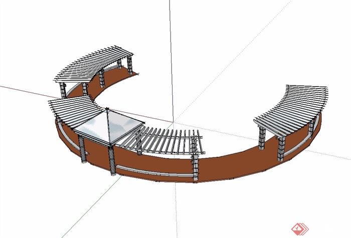 某现代休闲廊亭su模型某现代休闲廊亭su模型廊亭休闲廊亭亭廊组合亭廊