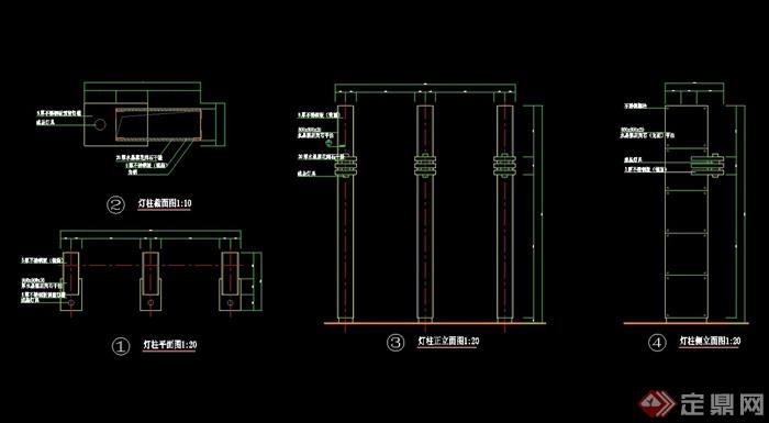 现代风格景观灯柱素材设计cad施工图[原创]