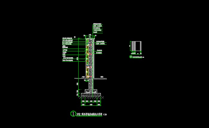 混凝土景墙基础做法 cad施工图[原创]