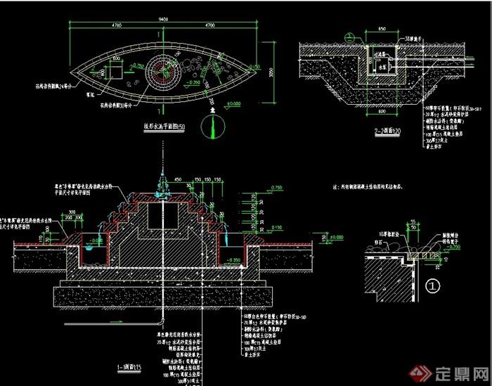 cad construction plan] 现代风格详细经典的喷泉设计cad施工图,图纸