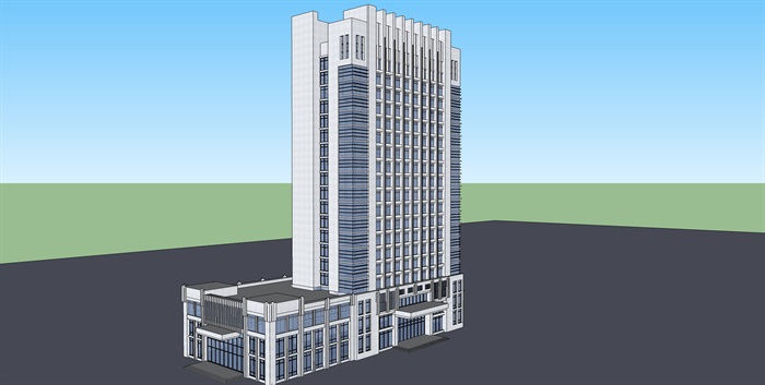 16个现代多层 高层办公楼建筑方案su模型[原创]