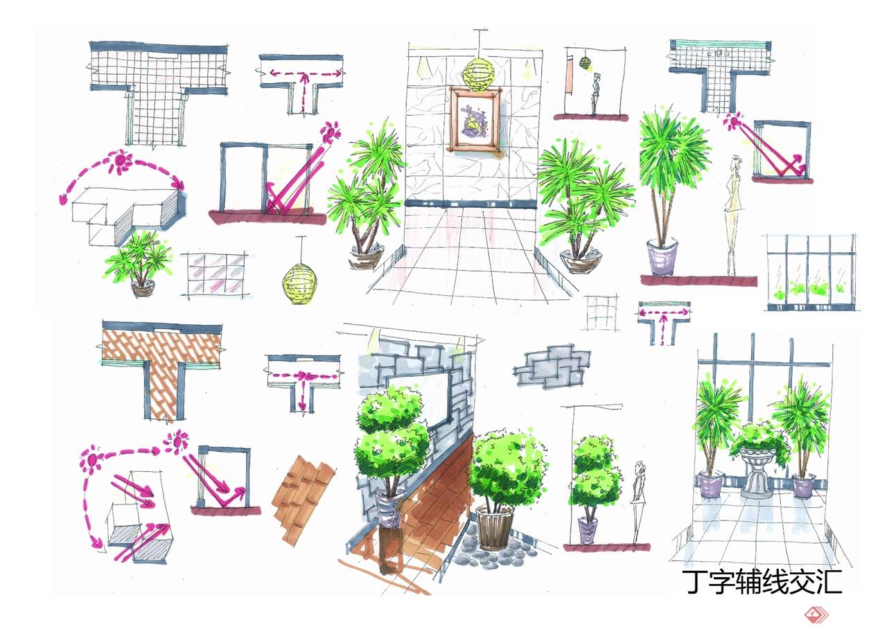 室内设计十种空间形态手绘图