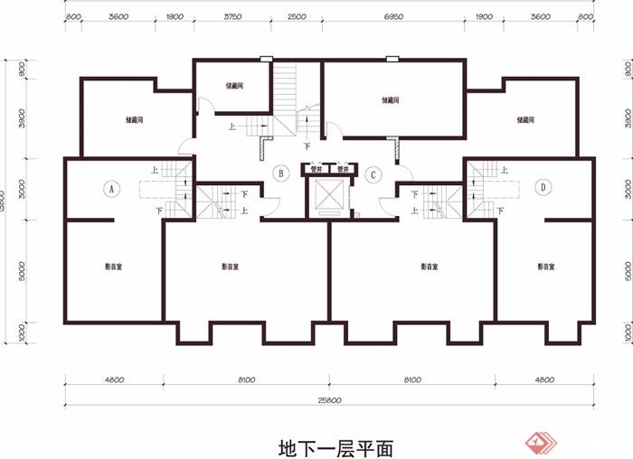 某住宅小区建筑cad户型图[原创]