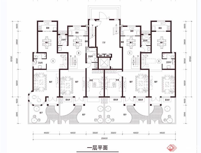 某住宅小区建筑cad户型图[原创]