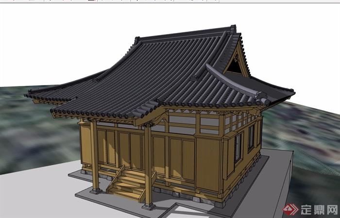 某现代风格详细完整的寺庙设计su模型(3)