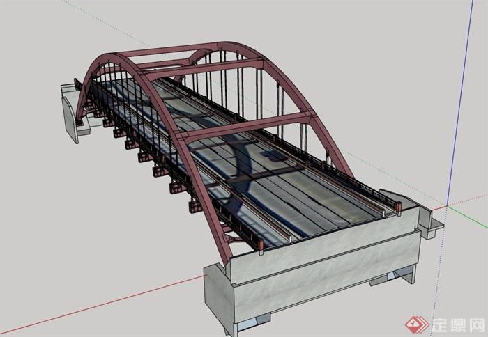 桥梁详细建筑设计su模型原创