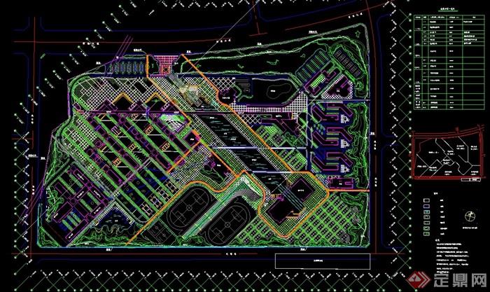 某完整的大学校园景观设计cad总平面图