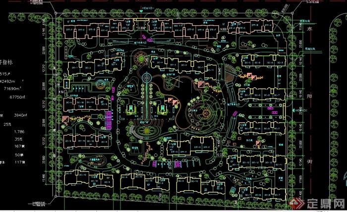 某详细多层小区住宅景观设计cad方案