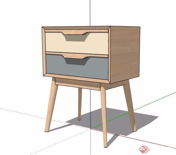 简约北欧风床头柜设计su模型