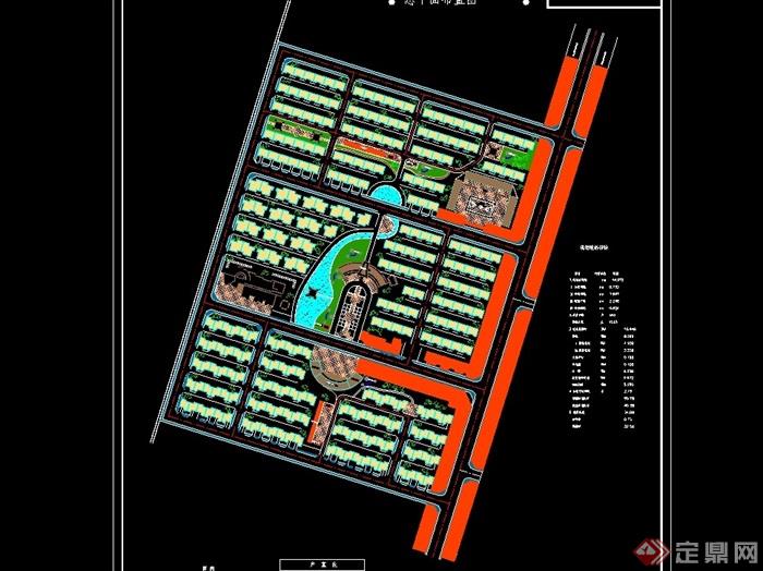 某中心住宅小区建设规划cad总平面图