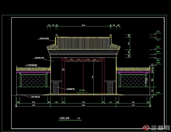 古建大门cad全套施工图