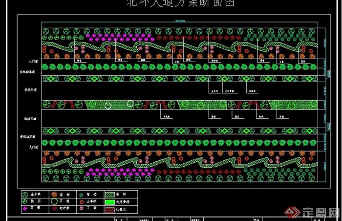 某详细的道路绿化设计cad图纸