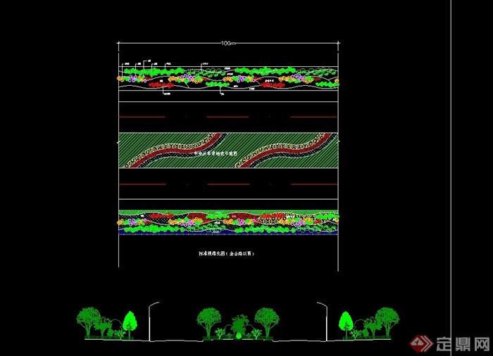 详细的道路绿化带的设计cad方案