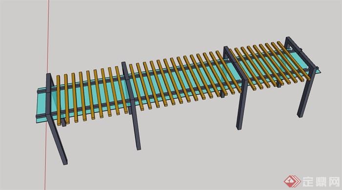 详细完整的玻璃廊架设计su模型