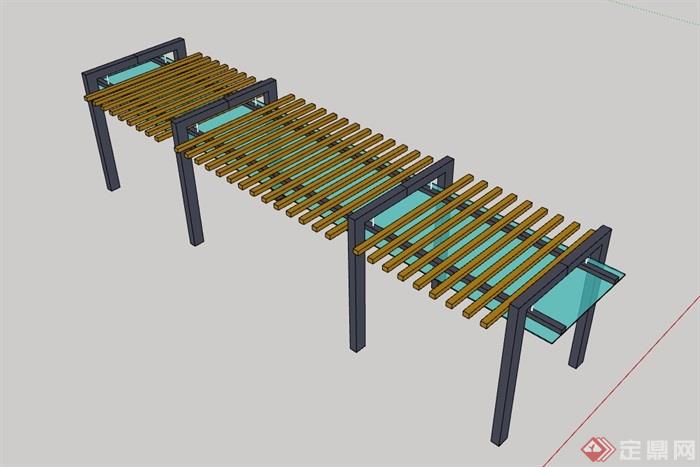 详细完整的玻璃廊架设计su模型