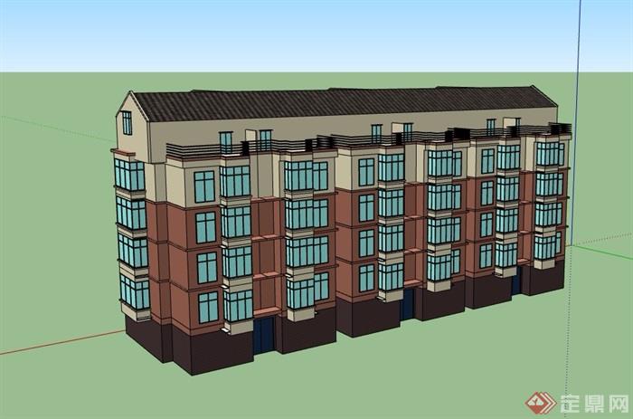 6层详细的欧式住宅建筑楼设计模型