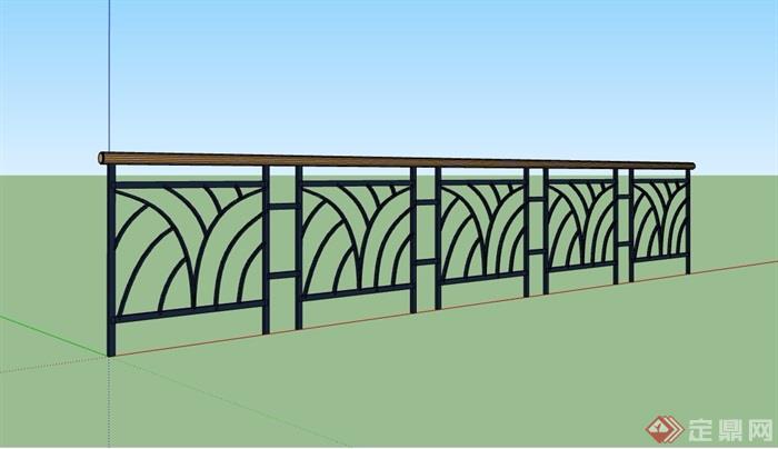 详细的精致铁艺栏杆素材设计su模型